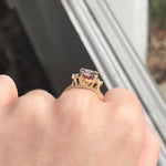 Statement Rings-Dainty Round Ring Setting w Natural Baguette Diamonds in 14K Solid Gold | Brilliant 6.5mm 7mm 8mm 9mm 10mm 12mm 14mm | Customizable - NNJGemstones