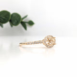 Statement Rings-East West Classic Diamond Halo Ring Setting in 14k Gold | Marquise 9x4.5mm | Gemstone Mount | Anniversary Ring | Customizable - NNJGemstones