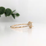 Statement Rings-East West Classic Diamond Halo Ring Setting in 14k Gold | Marquise 9x4.5mm | Gemstone Mount | Anniversary Ring | Customizable - NNJGemstones