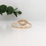 Statement Rings-East West Classic Diamond Halo Ring Setting in 14k Gold | Marquise 9x4.5mm | Gemstone Mount | Anniversary Ring | Customizable - NNJGemstones