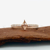 Statement Rings-Dainty Ring Setting w Pave Diamond Shank in Solid 14K Gold | Marquise 6x3 7x3.5 8x4 | Stone Setting | Gemstone Jewelry | Customizable - NNJGemstones
