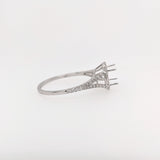 Statement Rings-East West Split Shank Ring Setting w Natural Diamond Halo and Pave Diamond Shank in 14K Solid Gold | Oval Shape 8x6 9x7 10x8 | Customizable - NNJGemstones