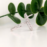 Statement Rings-Art Deco Style Ring Setting with a Scalloped Bezel Set Diamond Halo in Solid 14K Gold | Oval 14x10mm | Large Gemstone Setting | Customizable - NNJGemstones