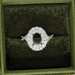 Statement Rings-Charming Diamond Double Halo Ring Setting W a Twist Infinity Shank in 14K Gold | Oval Shape 8x6mm 10x8mm | Gemstone Setting | Customizable - NNJGemstones