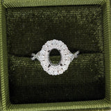 Statement Rings-Charming Diamond Double Halo Ring Setting W a Twist Infinity Shank in 14K Gold | Oval Shape 8x6mm 10x8mm | Gemstone Setting | Customizable - NNJGemstones