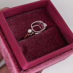 Statement Rings-East West Cushion Cut Ring Setting w Natural Diamond Accents and Milgrain Detail in 14K Solid Gold | 7x5 8x6 9x7 | Bezel Set | Customizable - NNJGemstones