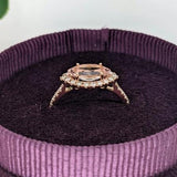 Statement Rings-East West Classic Diamond Halo Ring Setting in 14k Gold | Marquise 9x4.5mm | Gemstone Mount | Anniversary Ring | Customizable - NNJGemstones