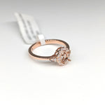 Statement Rings-Lovely Scalloped Ring Setting w Natural Diamond Halo in Solid 14k Gold | Oval 6x4 7x5 8x6 | Gemstone Setting | Fine Jewelry | Customizable - NNJGemstones