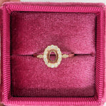 Statement Rings-Lovely Scalloped Ring Setting w Natural Diamond Halo in Solid 14k Gold | Oval 6x4 7x5 8x6 | Gemstone Setting | Fine Jewelry | Customizable - NNJGemstones