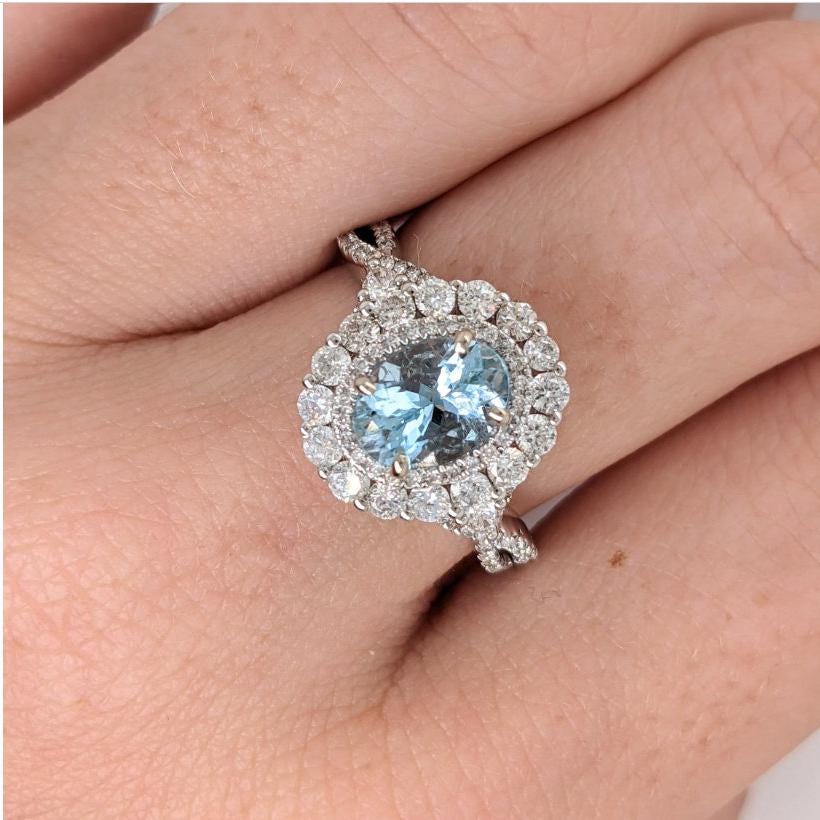 Statement Rings-Charming Diamond Double Halo Ring Setting W a Twist Infinity Shank in 14K Gold | Oval Shape 8x6mm 10x8mm | Gemstone Setting | Customizable - NNJGemstones