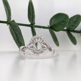 Statement Rings-Charming Diamond Double Halo Ring Setting W a Twist Infinity Shank in 14K Gold | Oval Shape 8x6mm 10x8mm | Gemstone Setting | Customizable - NNJGemstones