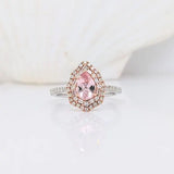 Riley 14K Solid Gold Natural Diamonds Ring Setting: Pear Shape | Customizable