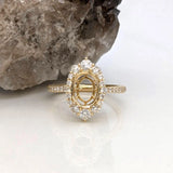 Bracia 14K Solid Gold Natural Diamonds Ring Setting : Oval Shape