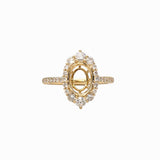 Bracia 14K Solid Gold Natural Diamonds Ring Setting : Oval Shape
