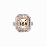 Antonia 14K Solid Gold Natural Diamonds Ring Setting | Emerald Cut | Customizable