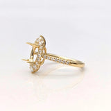 Bracia 14K Solid Gold Natural Diamonds Ring Setting : Oval Shape