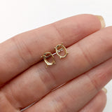14k Gold Oval Solitaire Stud Earring Findings | Push Back & Screw Back Mounting Settings | Choose Your Faceted Gemstone