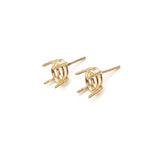 14k Gold Oval Solitaire Stud Earring Findings | Push Back & Screw Back Mounting Settings | Choose Your Faceted Gemstone