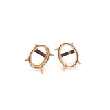 14k Gold Oval Solitaire Stud Earring Findings | Push Back & Screw Back Mounting Settings | Choose Your Faceted Gemstone