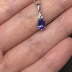 Classic Tanzanite Pendant W Natural Diamond Accents in 14K Solid Gold | Oval Shape 7x5mm 8x6mm | December Birthstone | Customizable