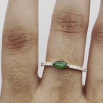 Simple East West 14k Solid Gold Marquise Semi Mount | Minimalist | Stackable | 6x3mm 8x4mm | Pave Diamond Band | Delicate Custom Jewelry