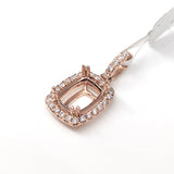 Gorgeous Pendant Semi-Mount w Diamond Accented Halo & Bail