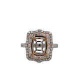 Luna Collection | Unique Double Halo Baguette & Round Ring Setting