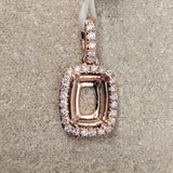 Gorgeous Pendant Semi-Mount w Diamond Accented Halo & Bail