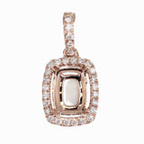Gorgeous Pendant Semi-Mount w Diamond Accented Halo & Bail