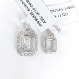 Statement Emerald Cut Pendant Semi-Mount w Diamond Accented Halo and Bail