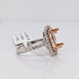 Luna Collection | Unique Double Halo Baguette & Round Ring Setting