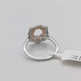 Luna Collection | Double Halo Baguette & Round Diamond Accented Ring Setting