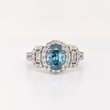 Celeste Collection Pave Split Shank Ring Semi Mount w Halo of Diamond