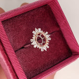 Aurora Collection Unique Oval Shape Ring Setting w Diamond Halo in 14K Solid Gold