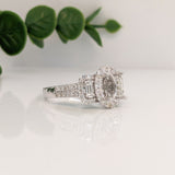 Celeste Collection Pave Split Shank Ring Semi Mount w Halo of Diamond