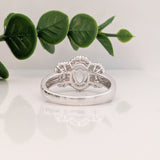 Celeste Collection Pave Split Shank Ring Semi Mount w Halo of Diamond