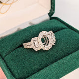 Celeste Collection Pave Split Shank Ring Semi Mount w Halo of Diamond