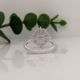 Aurora Collection | Baguette & Round Ring Semi Mount w Diamond Halo