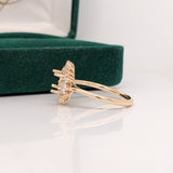 Aurora Collection Mixed Pear, Baguette & Round Ring Setting w Diamond Halo