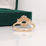 Aurora Collection Mixed Pear, Baguette & Round Ring Setting w Diamond Halo