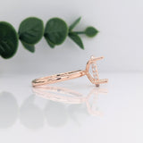 Hidden Halo Diamond Ring Setting in 14k Gold | Oval Cut