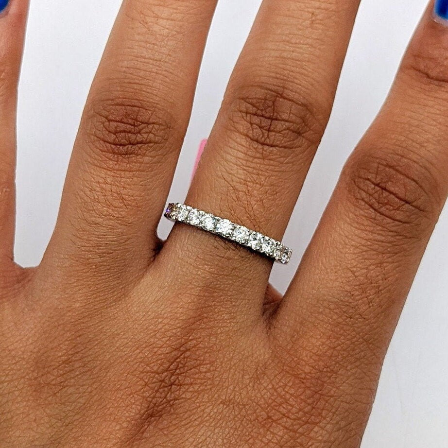 Beautiful Stacking Eternity Diamond Band | Straight Band | Wedding Band | Natural Diamonds in Solid 14k Gold | Custom Sizes | Promise Ring