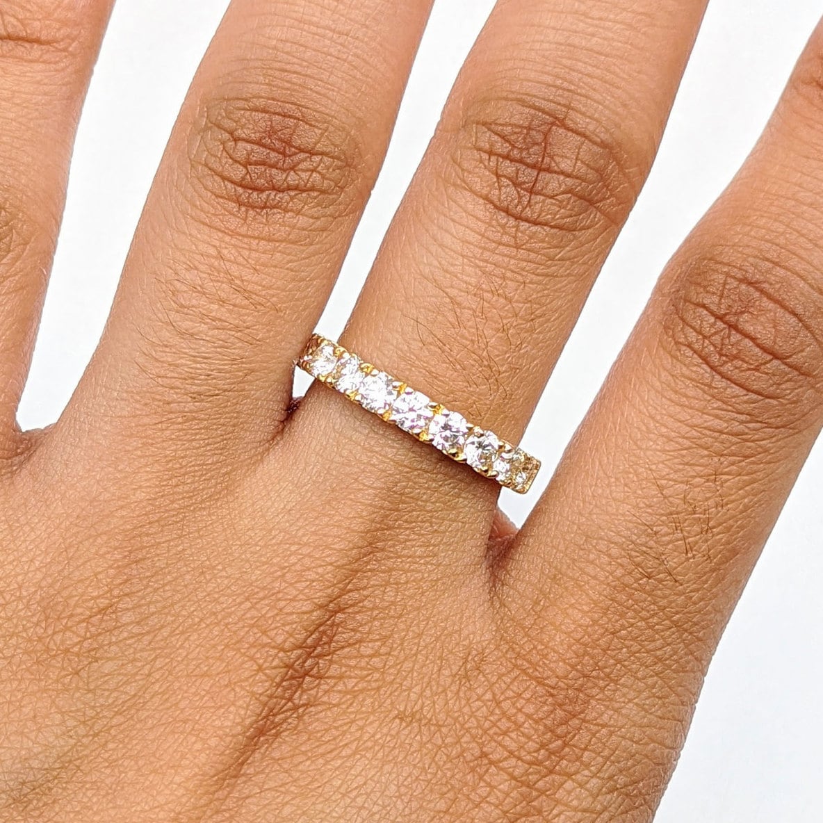 Beautiful Stacking Eternity Diamond Band | Straight Band | Wedding Band | Natural Diamonds in Solid 14k Gold | Custom Sizes | Promise Ring