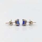 Tanzanite Earring Studs in 14K Solid White, Yellow or Rose Gold | Oval 6x4mm, 7x5mm | December Birthstone | Minimalist | Ready to Ship!