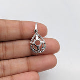 Pendants-Gorgeous Pear Shape Diamond Halo Pendant Setting in Solid 14k Gold I Teardrop Shape 5x3 6x4 7x5 8x6 9x7 10x7 11x9 12x10 13x8mm 13x9mm - NNJGemstones