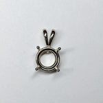 Minimalist 14K Solid Gold Round Pendant Setting, Finding, Basket | Solitaire Necklace 3.5mm 4mm 5mm 6mm 6.5mm 7mm 8mm 9mm | Made in America