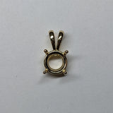Minimalist 14K Solid Gold Round Pendant Setting, Finding, Basket | Solitaire Necklace 3.5mm 4mm 5mm 6mm 6.5mm 7mm 8mm 9mm | Made in America