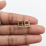 Emerald Cut, Long Cushion, Radiant cut : Earring Settings for Studs in Solid 14k Gold | 6x4 7x5 8x6 9x7 10x8 | Screw backs Push Backs |