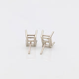 Emerald Cut, Long Cushion, Radiant cut : Earring Settings for Studs in Solid 14k Gold | 6x4 7x5 8x6 9x7 10x8 | Screw backs Push Backs |