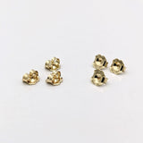 Emerald Cut, Long Cushion, Radiant cut : Earring Settings for Studs in Solid 14k Gold | 6x4 7x5 8x6 9x7 10x8 | Screw backs Push Backs |
